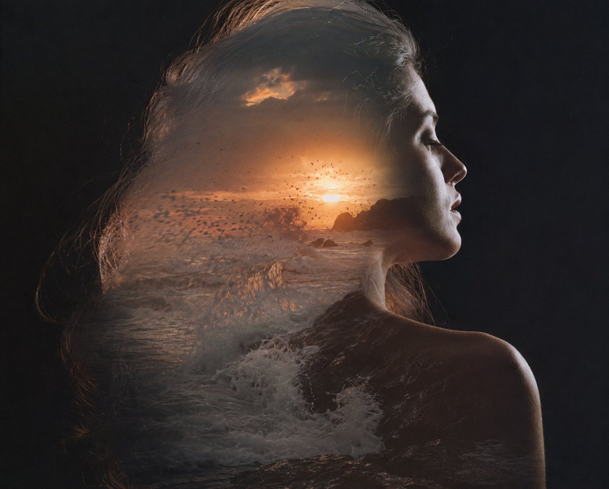 Double Exposure Ocean Portrait