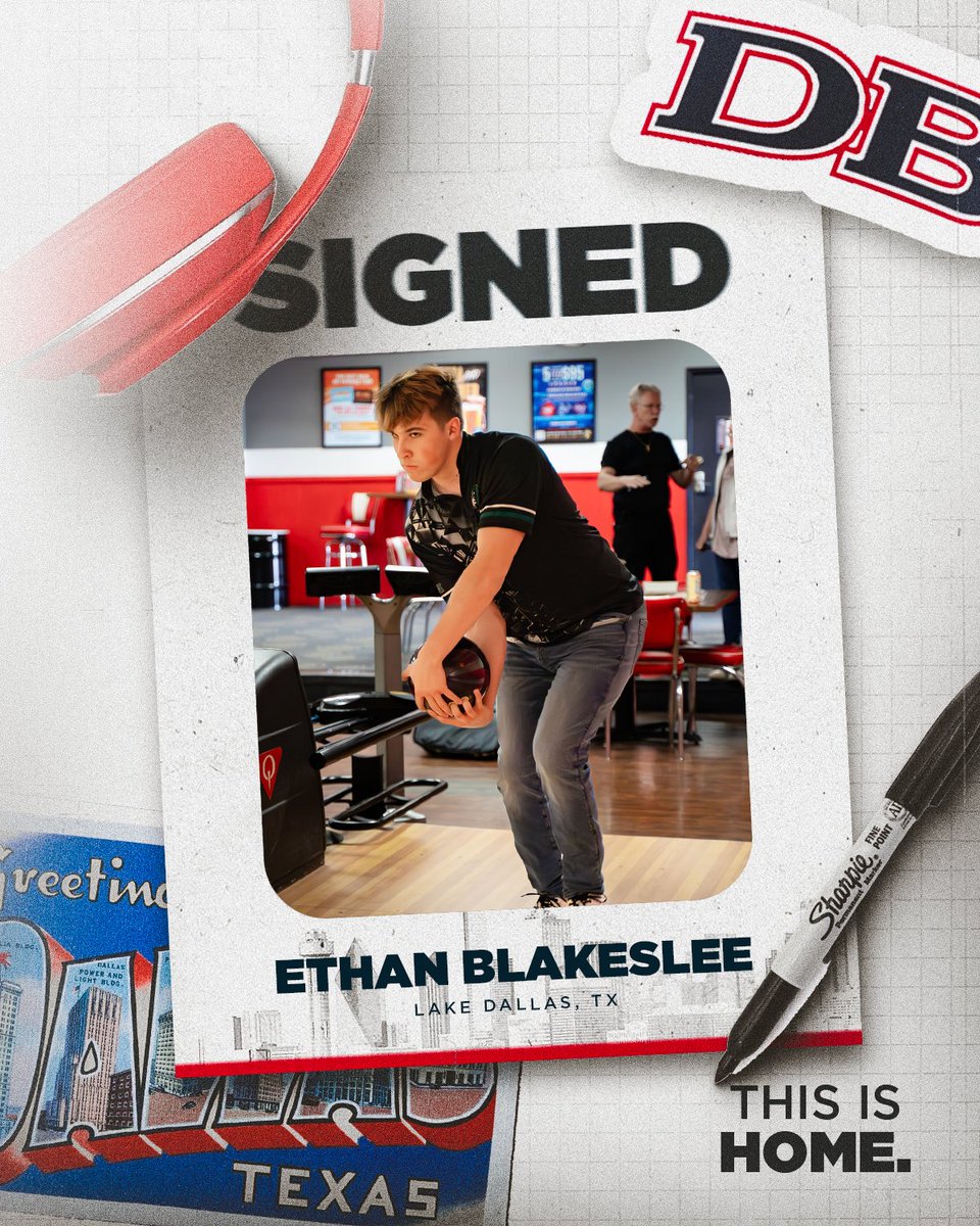 DBUBowling's tweet photo. 🚨 Signing Alert! 🚨

Ethan Blakeslee from Lake Dallas High School in Lake Dallas, TX, is joining DBU Bowling this fall! He will be studying Business Management.

Welcome to the Patriot Bowling Family, Ethan!

#Champions4Christ #AudienceOfOne ✝️ https://t.co/1X8RZsK580