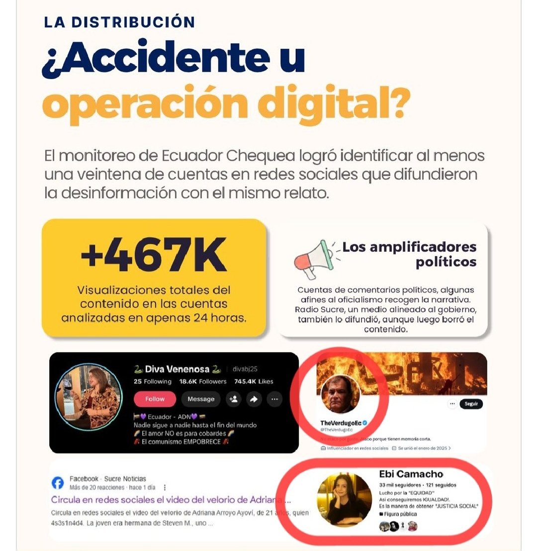 Para incrédulos q no cachan q Ebi Camacho hoy opera para Noboa-Jarrín, es de cuentas (otras las sigues x 'antis') q difaman, atacan oposición y 'desmienten' lo q 'perjudica' al gob. Defienden funcionarios corruptos y con nexos con narco.
Ebi, miserable correista, ya es morada🫠🙌
