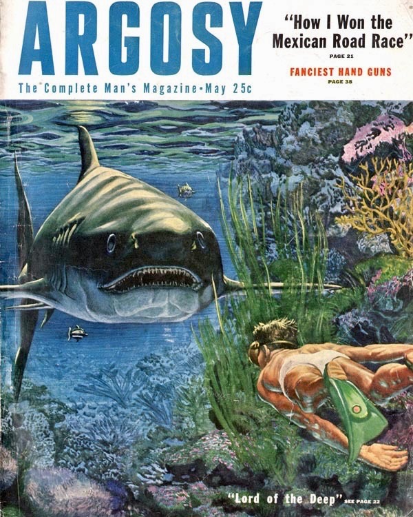 LRonLacy's tweet photo. In #MAY 1953
‘Lord of the Deep’
🧵👇
Cover illustration by Fred Freeman (1907-1988)
*Argosy - The Complete Man’s Magazine* - May 1953
#illustration #illustrationart #illustrationartists #graphicdesign #graphicdesigners #FredFreeman
#sharks #diving https://t.co/s93UQmCZan