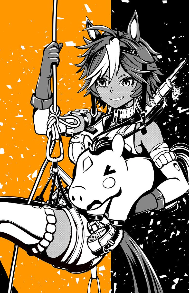 2nd Vtuber artwork I did for my booth at OshiUplink was Tomoe.

I couldn't tell what rifle she uses since I'm a new watcher so I used a Mosin Nagant as a reference #Artofwarhorse