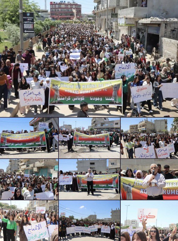 Ssam2103's tweet photo. Ev Kurdistane ☀️
Ev Rojavay Kurdistane ☀️

احتجاجات شعبية في كوباني تنديداً بمحاولات تغيير أسماء البلدات والمدن

#kurdistanRojava ☀️
#kurdistan ☀️
#kurd ☀️ https://t.co/kP9JFhnRh2
