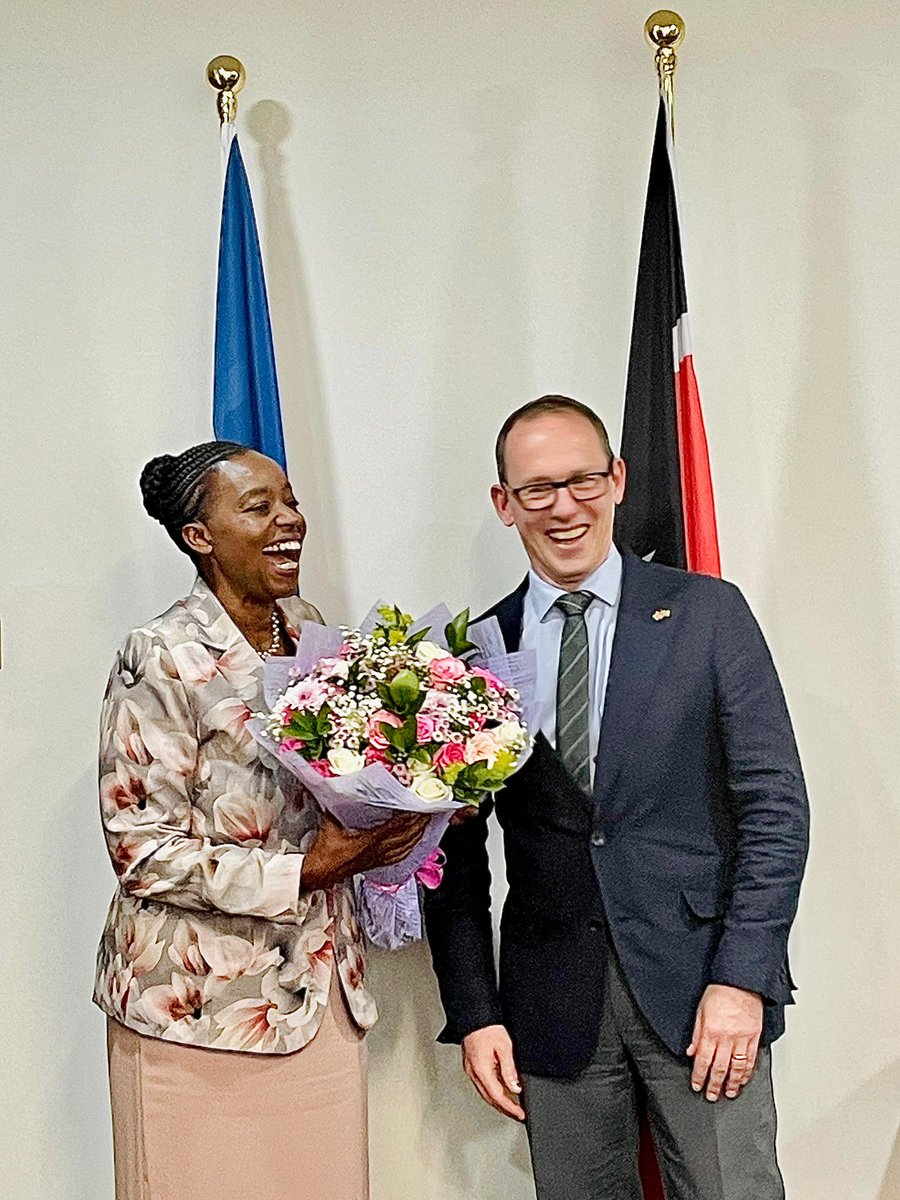 FCDOMattBaugh's tweet photo. A privilege to call on the NSA on my 1st official day &amp; her last in office; to reflect on her distinguished service and counsel to 🇰🇪, &amp; unwavering support for the 🇬🇧🇰🇪 relationship. 

From all @UKinKenya, my very best wishes &amp; deep thanks to @AmbMonicaJuma as she moves to @UNODC https://t.co/ya5hfWkynC
