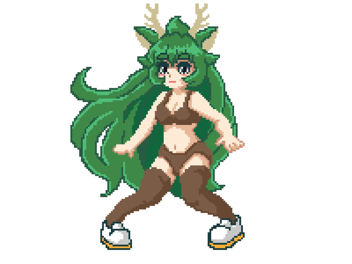 鹿ちゃんのドット絵wip #OC #illustration