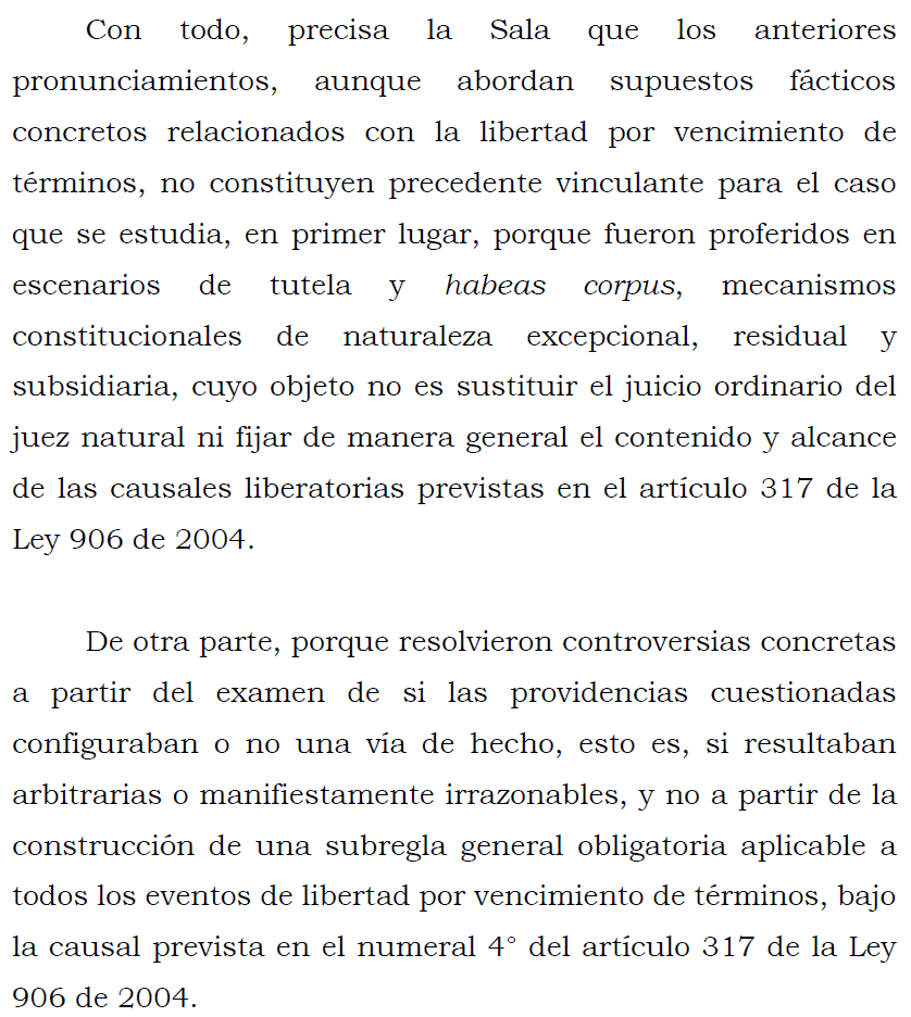 loviedoH's tweet photo. Tribunal S. de Bogotá. Libertad por vencimiento de termino # 4 art. 317 C.P.P.

Decisiones de la CSJ respecto al tema de libertad es por vía de tutela y habeas corpus (decisiones individuales de salas y magistrados) más no existe línea jurisprudencial consolidada. Pretender https://t.co/tviqUzcDhB