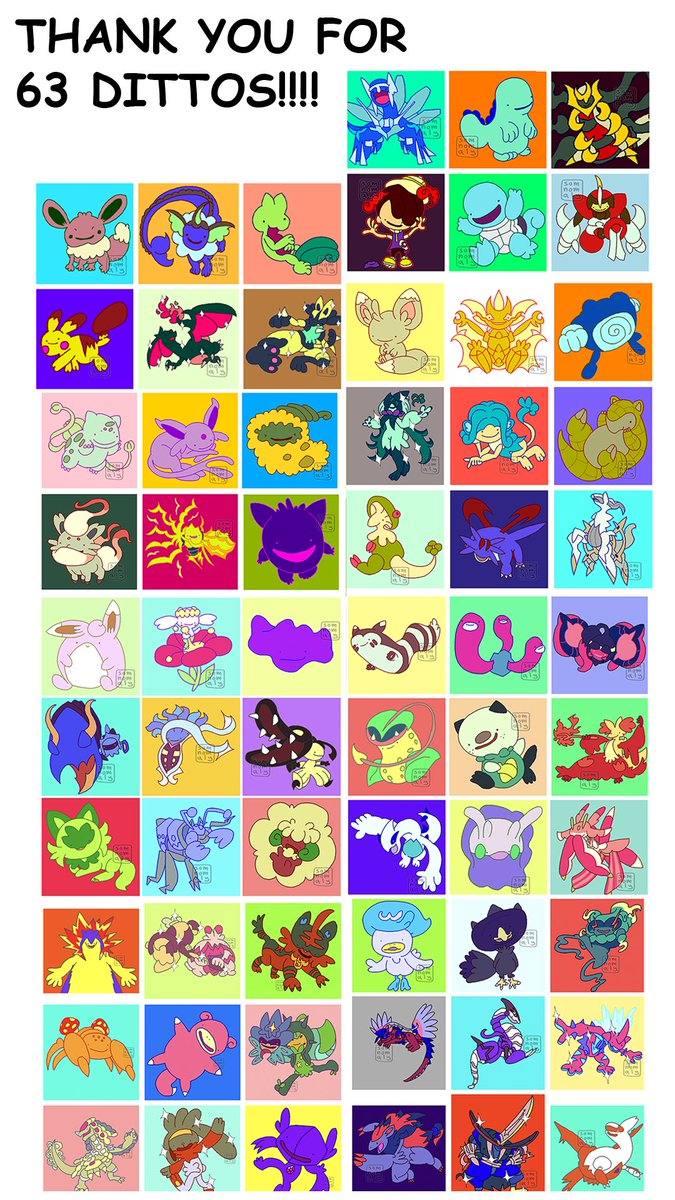 somnomaly's tweet photo. Thanks for 63 Dittos so far!! Here's to 63 more!!! (There's still 100+ more requests to go 🤯)   

I'll probably do them in a slightly different style for a bit to switch things up. Don't worry, it'll mostly be the same. 😉

#fanart #pokemon #artistsontwitter #pokopia https://t.co/97L5GFmtXn