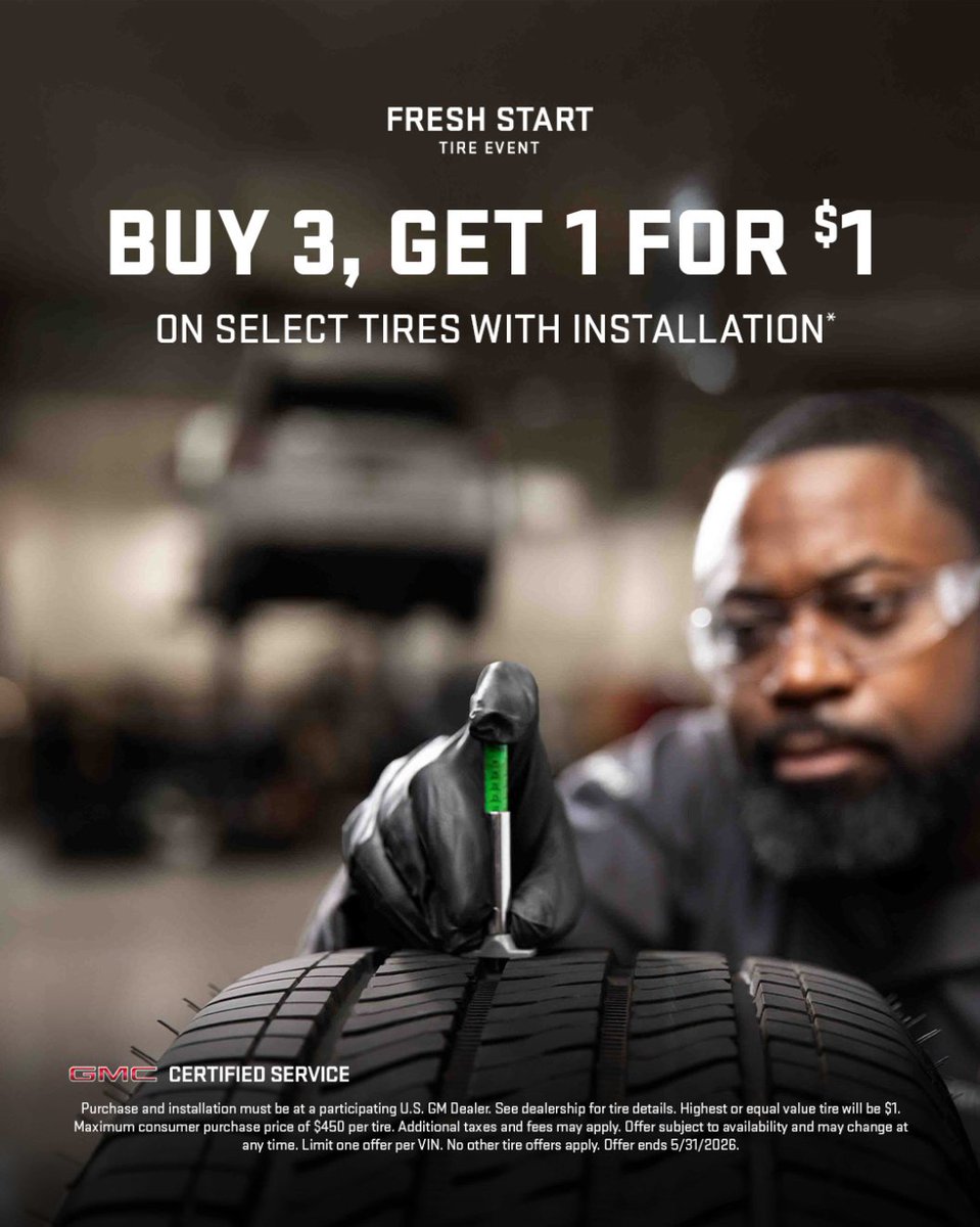 CroninAutoInc's tweet photo. Seasons change, and so should your tires. Buy 3 tires and get 1 for $1 on select tires with installation* during the Fresh Start Tire Event. Call 419-874-4331 to click to schedule service: 
https://t.co/tPpj83HNPh https://t.co/PLYPCfQQDW