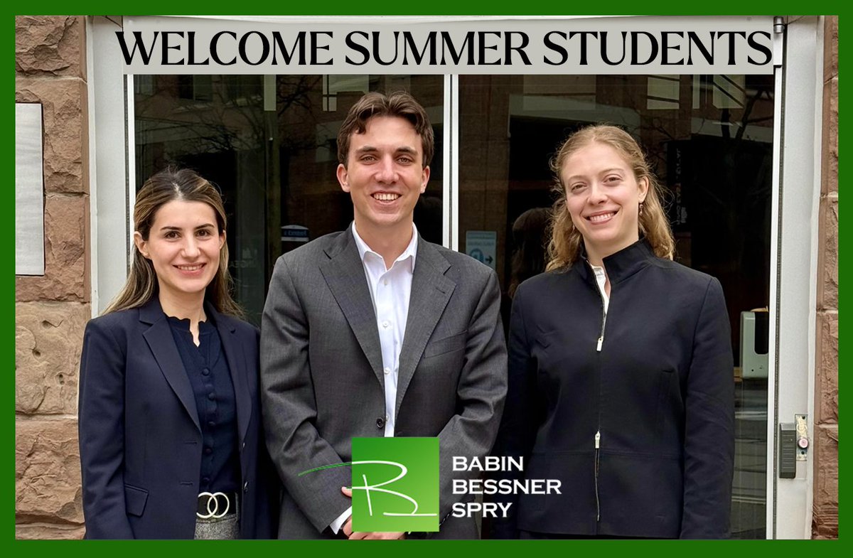 BBSLitigation's tweet photo. We are pleased to welcome our 2026 2L summer students Samantha Ford, Urooj Khan and Noah Drees. Welcome to the BBS team! https://t.co/K5aNW2eZqj