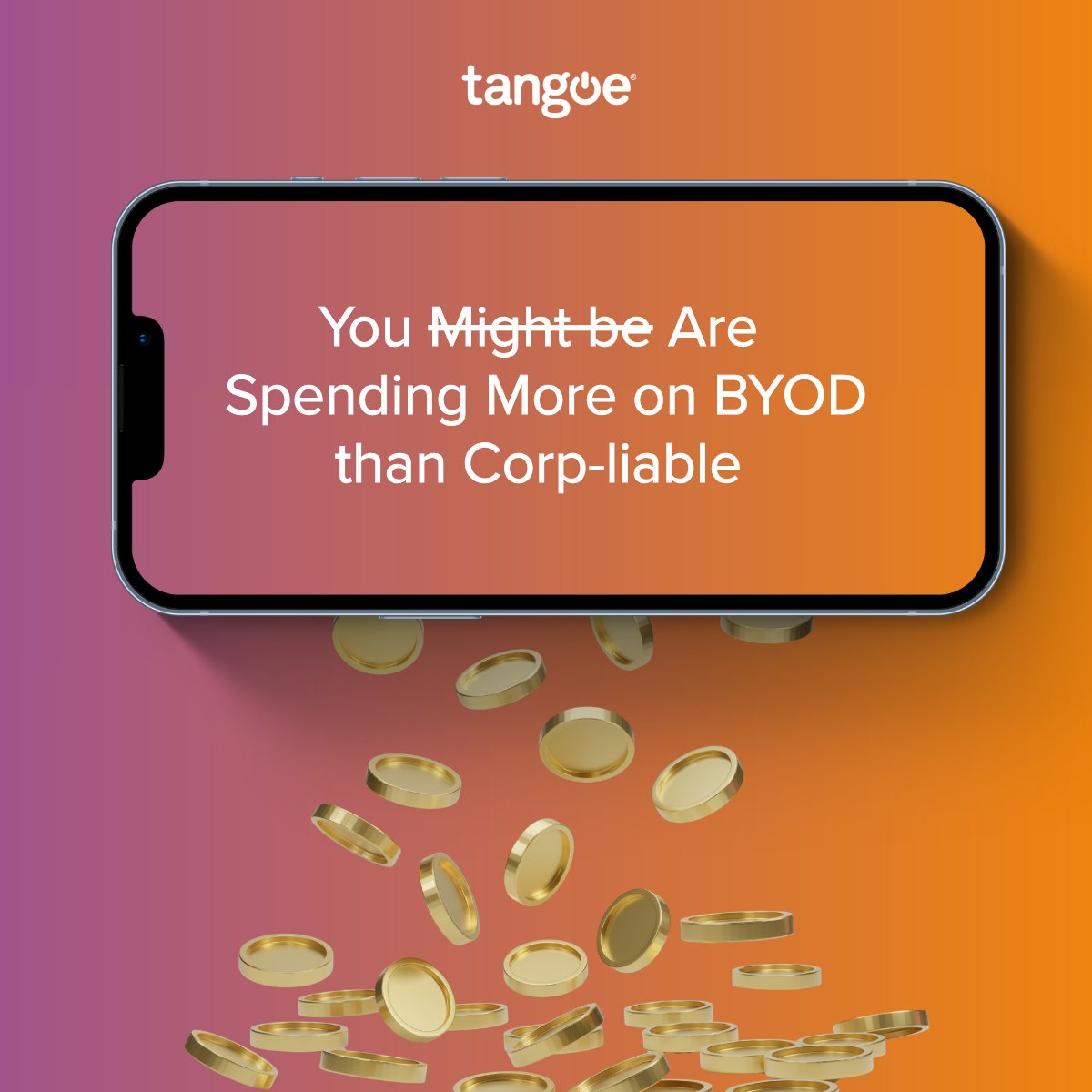 Tangoe's tweet photo. BYOD may look cost-effective, but hidden risks can add up fast. As security concerns grow, more organizations are shifting back to corporate-liable models for better control and cost predictability. Take a look at the smartest path forward: https://t.co/s09DK7qXc0 https://t.co/BAxhA2qaxM