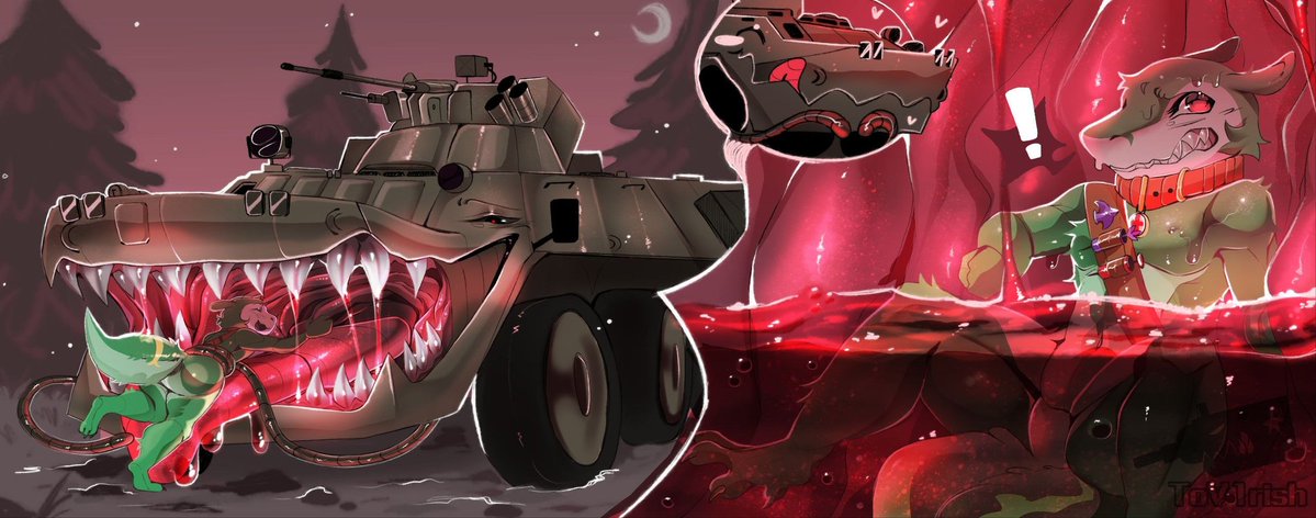 Commission for arlsnek (Discord) 
#livingmachines #vore #furry #Diremachine
