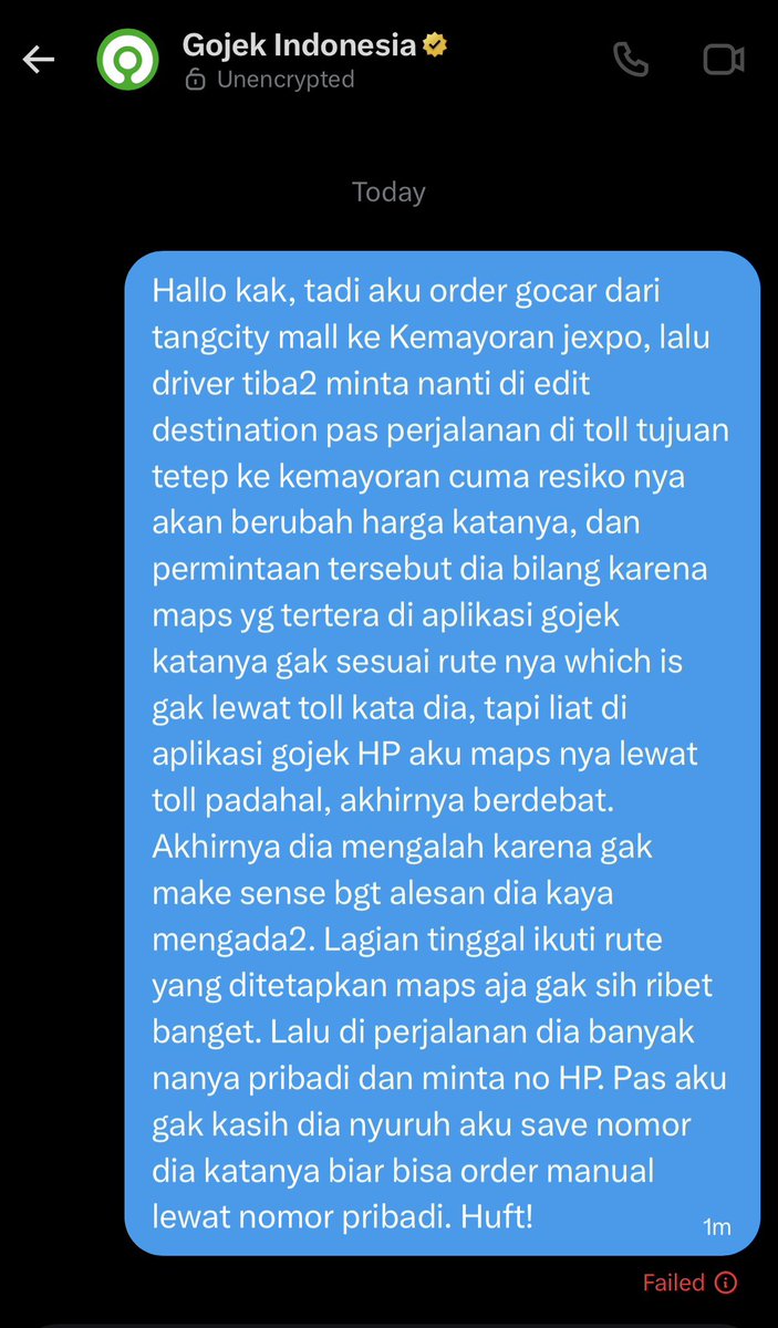 ak2dvn's tweet photo. @gojekindonesia @nebulamilkyway Hallo. Aku DM kok Failed ? https://t.co/J6NFN51Wcc