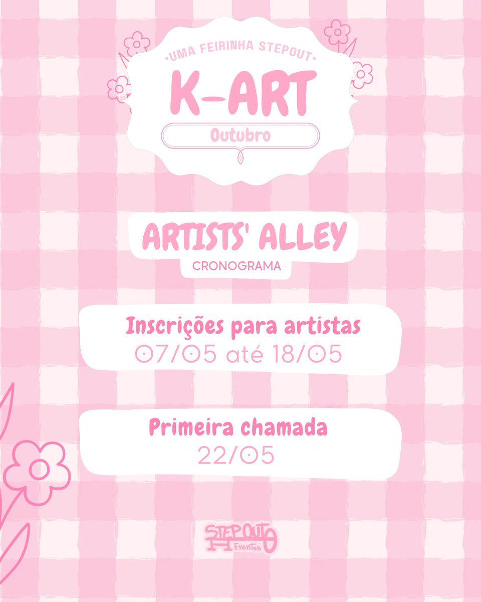 stepouteventos's tweet photo. Em um ano tão significativo para a Step Out, viemos contar uma novidade! 

Temos o prazer de apresentar nossa nova proposta de evento: uma feirinha temática para amantes de artesanato e K-pop. E quer ouvir o melhor? Com entrada franca! 🩷 

🔗 https://t.co/pcEzbAQ7V5 https://t.co/Uzh7oJOOUr