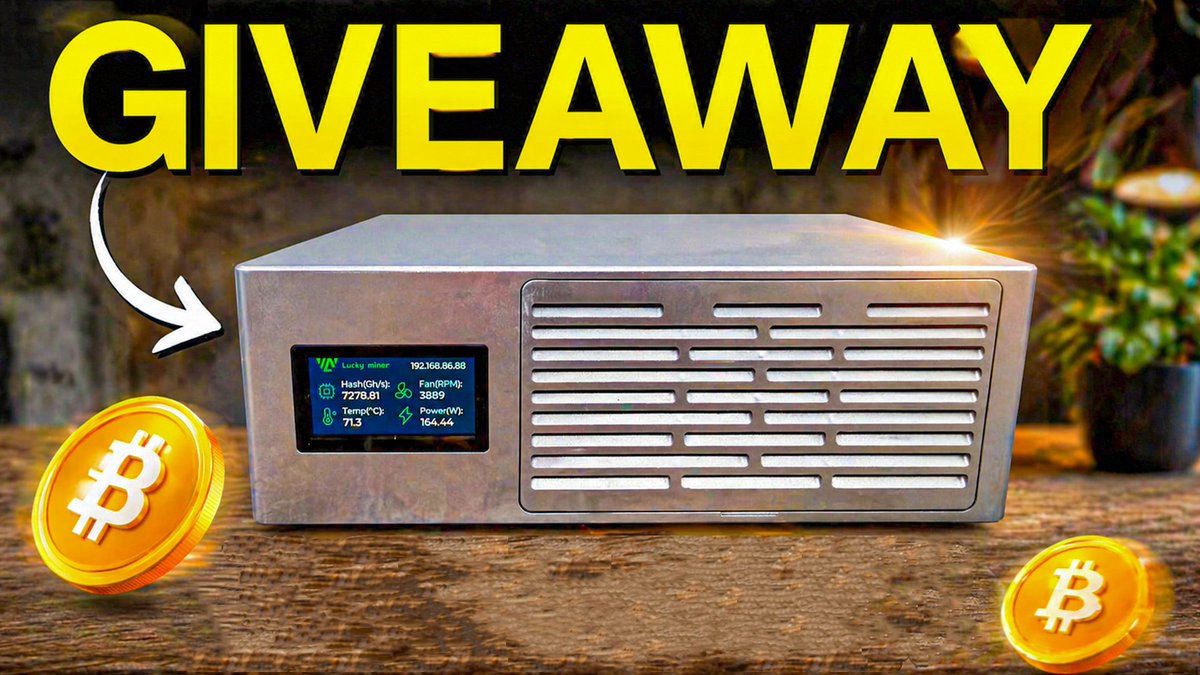 HobbyistMiner's tweet photo. 🚨3 Days Left!

🎁Solo BITCOIN Miner Giveaway Alert!

⛏I am Excited to be Partnering with @BlockStBoys
to Giveaway the NEW @luckyminerclub LV08 Pro 7TH/s Home Solo Bitcoin Miner!

🔗Enter the Giveaway Entirely Free!
https://t.co/P2B7vNDhVp https://t.co/rQ6vfp44oe
