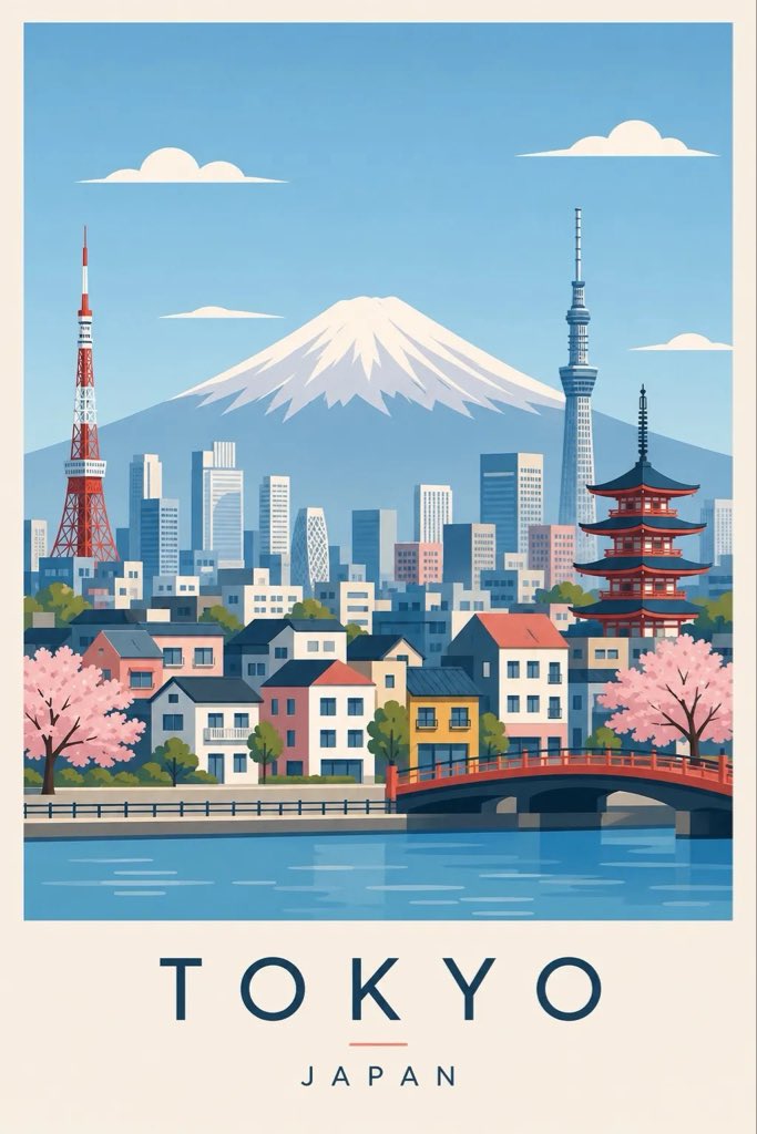 Mid-Century Modern Travel Poster for {destination}