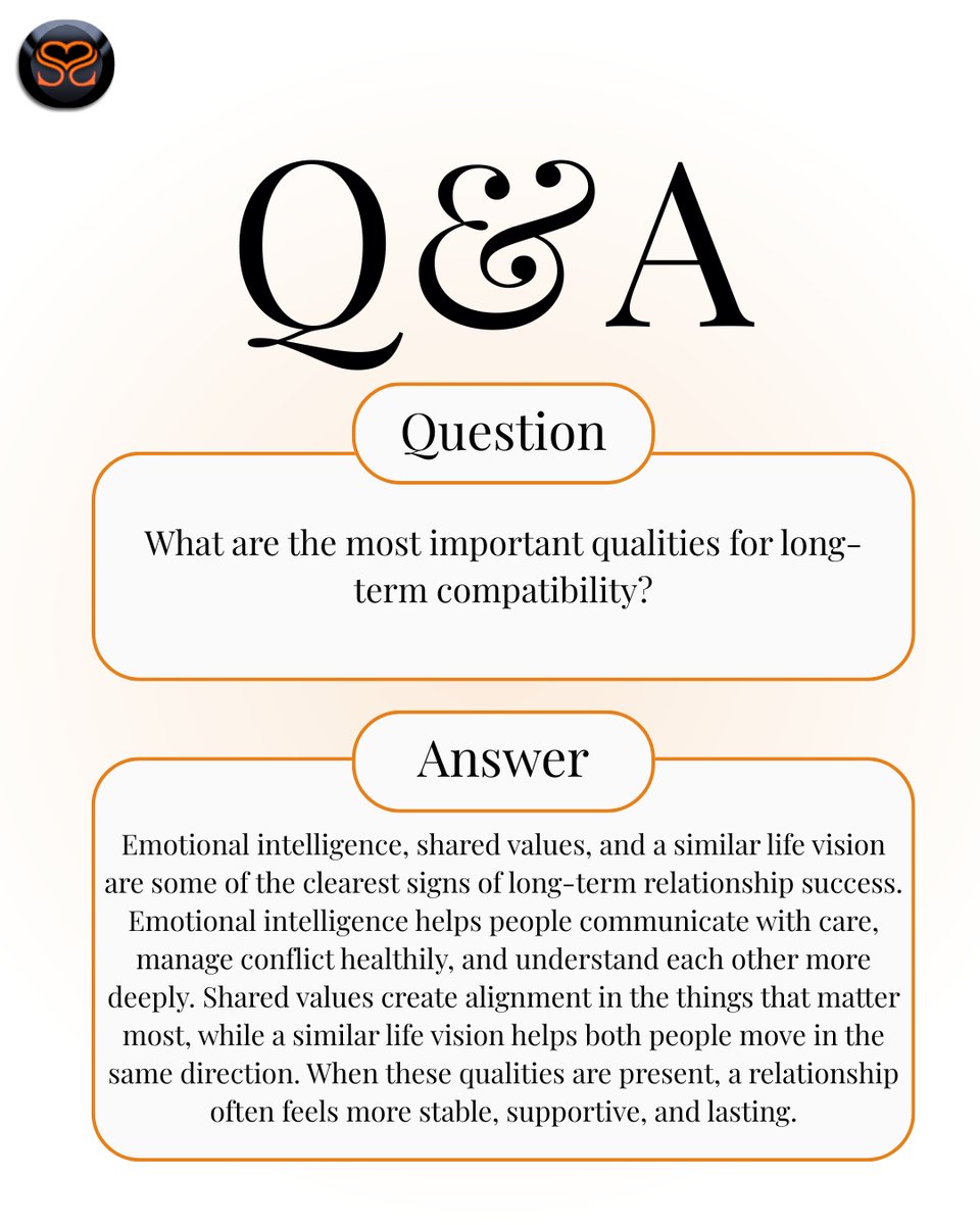 selectpersonals's tweet photo. The Foundations of Lasting Compatibility 

A question that comes up time and time again is what actually helps a relationship go the distance, and the answer is that lasting compatibility is usually built on qualities that run far deeper than initial attraction. https://t.co/iicVYU5Zy9