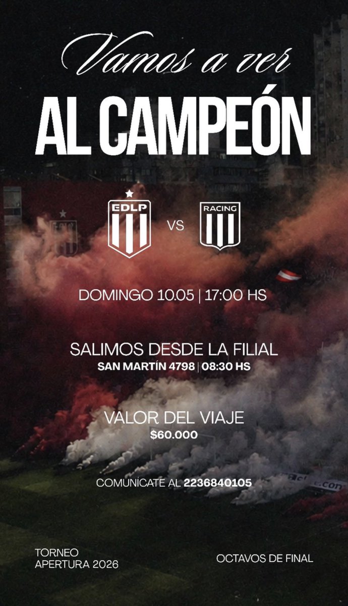 MDPFilial's tweet photo. VIAJAMOS A UNO🚌🇦🇹 Este domingo volvemos a la ruta para alentar en casa al Tetracampeón, anotate y viajá con nosotros 🥁 https://t.co/sdvx1yRgfE