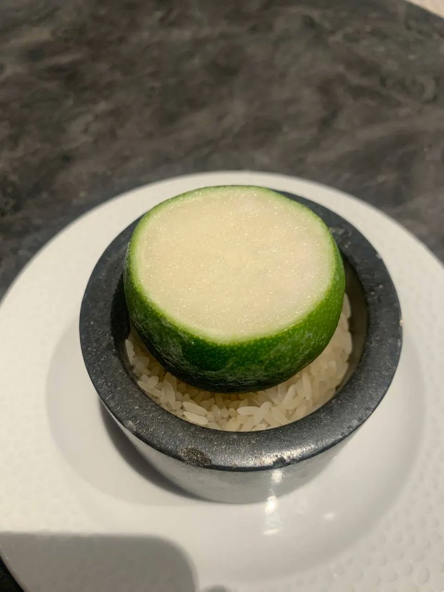 PonBaron290323's tweet photo. 4/4 and new deserts, lime sorbet and some mushroom chocolate bowl.  

Overall we had 12 dishes plus 2 compliments from the chef but yeah, just wanted to show only the new works of his, it might have been the best dinner I have ever had not gonna lie. https://t.co/IL3ishhtrA