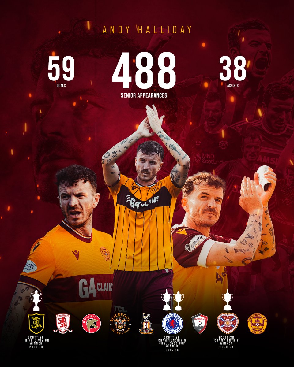 MotherwellFC's tweet photo. Bringing the curtain down on a wonderful career 🧡

Andy Halliday will officially retire from playing professional football at the end of the current season.