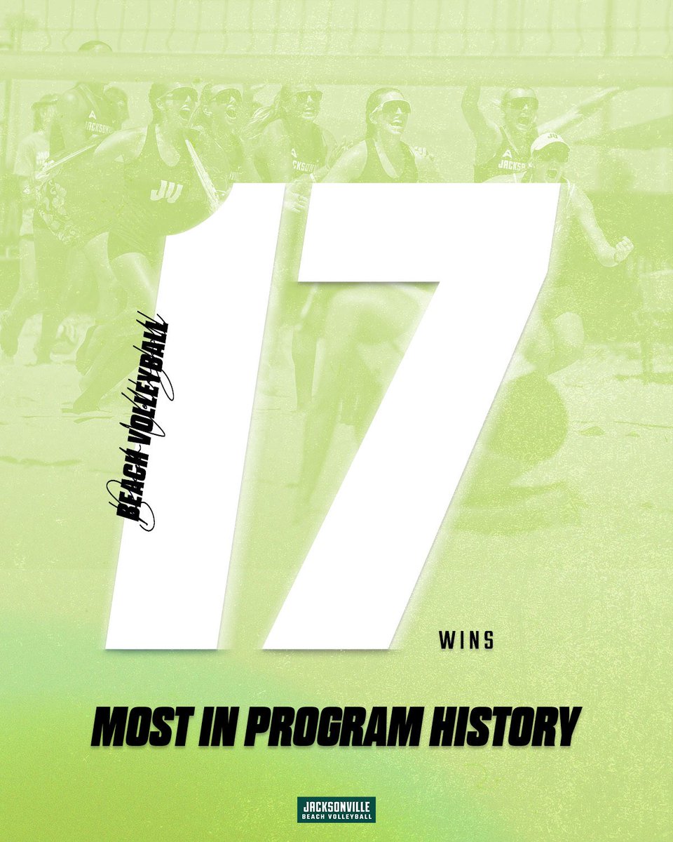 JAX_BVB's tweet photo. Rewriting the History Books ✍️

JU Beach Volleyball set multiple records during the 2026 campaign, including its first ever ASUN semi-championship appearance. Read more here -  https://t.co/HtD2x7HaLJ 👏 

#JUPhinsUp https://t.co/Nco4buvJ3S