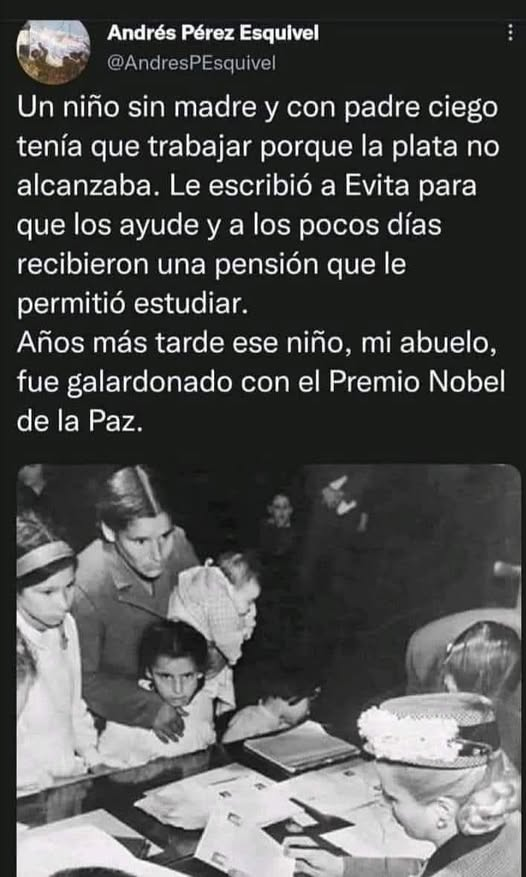 LA HISTORIA DE PEREZ ESQUIVEL Y EVITA

NO HAY MEJOR HOMENAJE A AMBOS