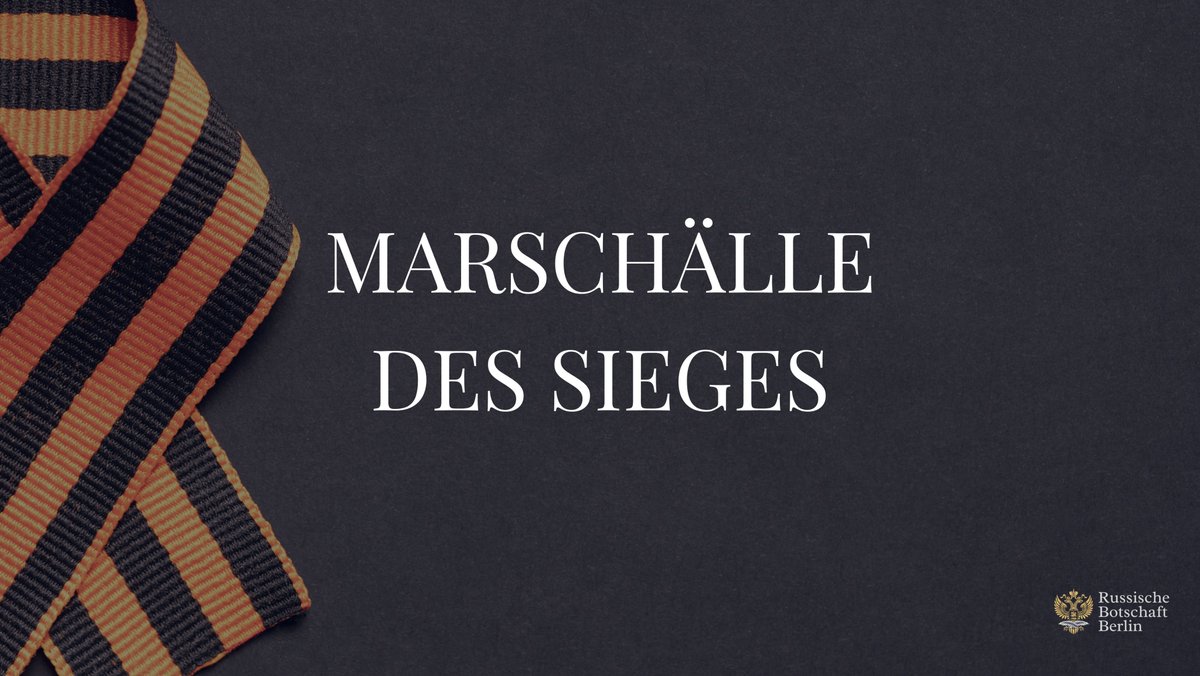 RusBotschaft's tweet photo. 🎖️ Anlässlich des 81. Jahrestages des Großen Sieges teilen wir erneut die Reihe unserer Texte über die sowjetischen Marschälle des Sieges – jene herausragenden Militärführer, die mit strategischem Genie und unerschütterlichem Mut zur Niederlage des Nationalsozialismus beitrugen.

Lesen Sie mehr über ihr Leben, ihre Taten und ihren Beitrag zum Frieden in Europa:

• Marschall Georgi Schukow – „Marschall des Sieges“ https://t.co/cwHYc7pnGH

• Marschall Iwan Konew – „Meister der Einkesselung“ https://t.co/GI26WjXVos

• Marschall Rodion Malinowski – Sieger von Stalingrad und der Mandschurei https://t.co/5IxL942Zbb

• Marschall Alexander Wassilewski – Stratege des Sieges https://t.co/s0gy0M4scz

• Marschall Konstantin Rokossowski – Architekt brillanter Operationen https://t.co/lvVMldUK1j

@RusBotschaft

#81JahreBefreiung