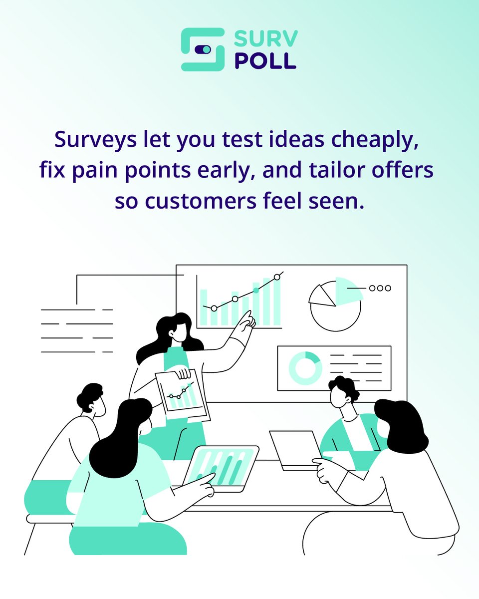 SurvPollData's tweet photo. Surveys turn guesswork into growth. They help you understand customers and make smarter #business decisions.

Reach out to SurvPoll to start using #feedback that actually drives results. https://t.co/mPgESOks21