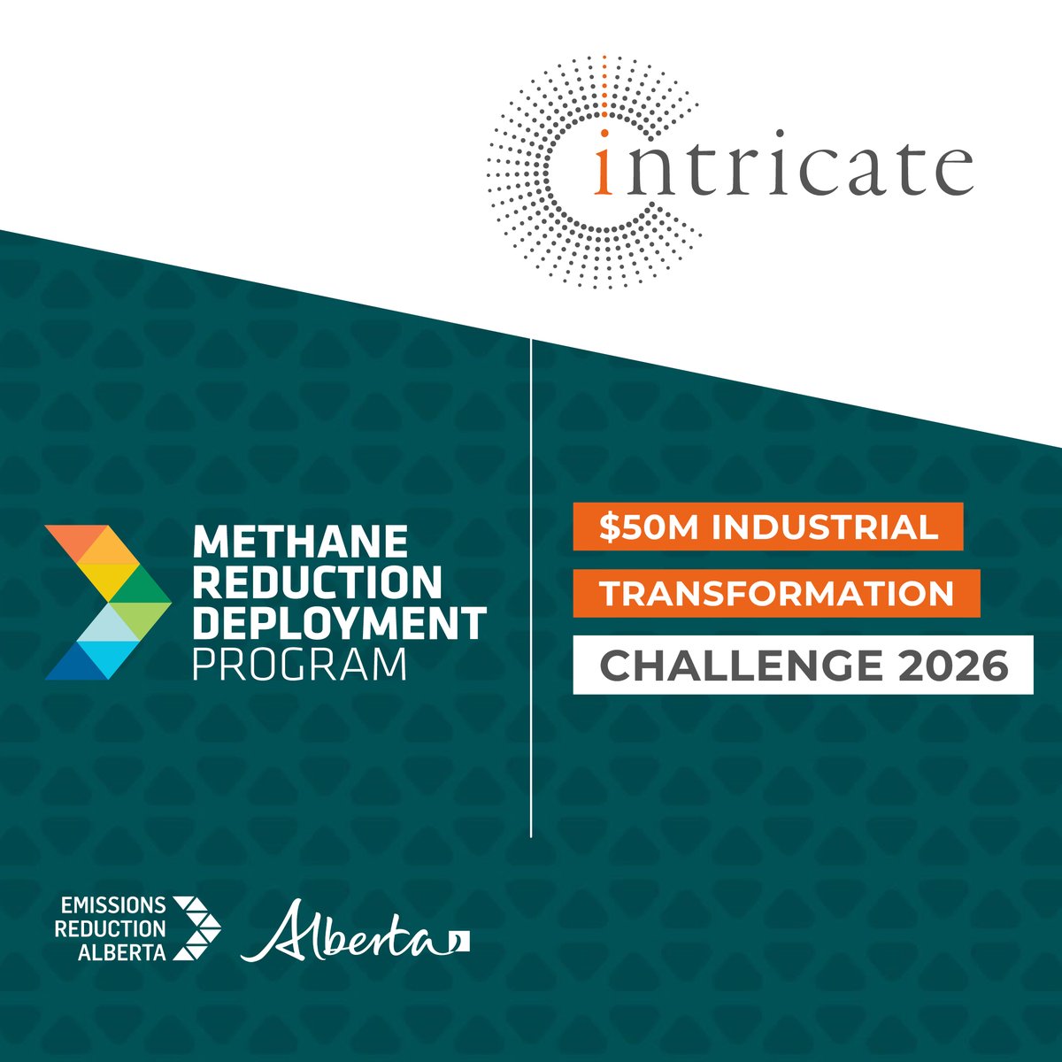 Intricate_Group's tweet photo. ERA’s $50M Industrial Transformation Challenge 2026 is now open, offering up to $10M per project for emissions reduction technologies in Alberta’s industrial sector. Intricate helps operators develop competitive funding applications. EOI deadline: June 17, 2026. #ERA #CleanTech https://t.co/pdGHBvjvbn