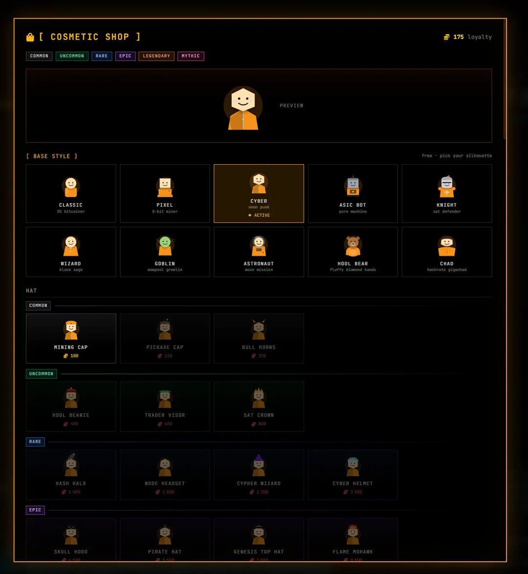findmyblock's tweet photo. Hi miners !

Welcome to the new loyalty and cosmetics system on FMB ! Earn points by mining and use them to unlock fun cosmetics and shown on your profile. This system is still in testing, so things may change and there could be bugs. 

 Happy Mining ! ⛏️⛏️

#bitcoin #solomining https://t.co/RsO2WelGtH