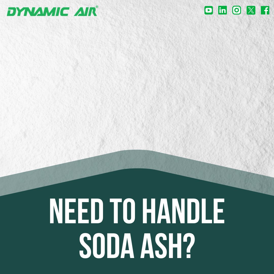 DynamicAirUSA's tweet photo. Soda ash, also known as sodium carbonate or Na2CO3, can pose challenges in bulk material handling. Our pneumatic conveying and bulk solids handling solutions ensure safe, dust-tight, and efficient operations by isolating the process environment from the ambient environment. https://t.co/njsqbgPpeN