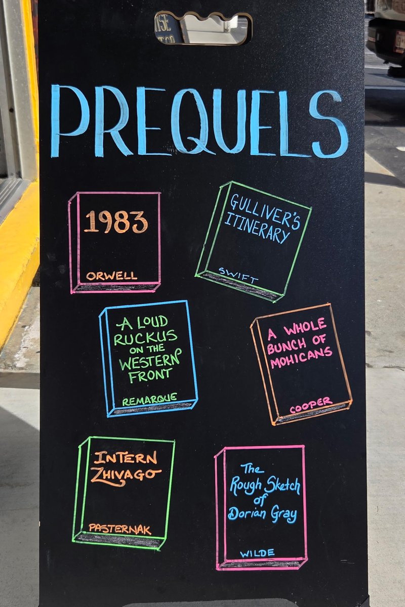 The local bookstore has redone its sandwich board - love it!