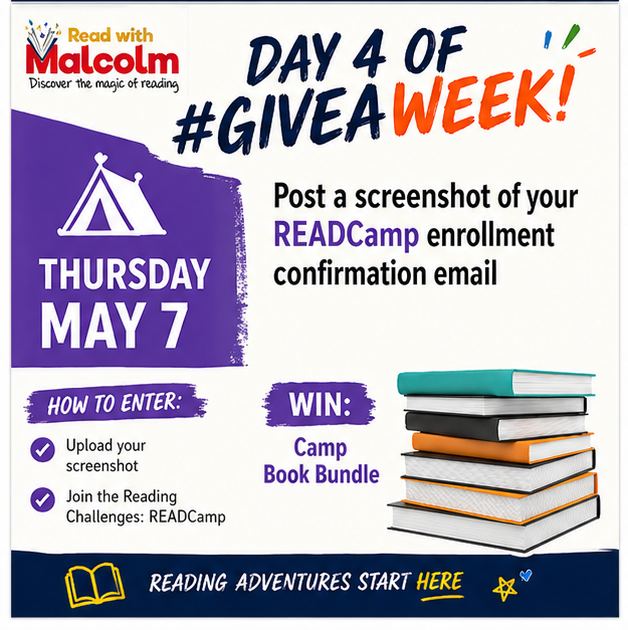 ReadWithMalcolm's tweet photo. Win a BOOK BUNDLE for your classroom! Register for READCamp, take a screenshot of your confirmation email and post it in the READCommunity app.

Also don't forget - in honor of Teacher Appreciation Week, the $20 early bird registration special has been extended! https://t.co/deaPx09MzZ