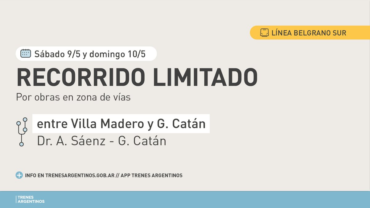 Info Tren Belgrano Sur tweet media