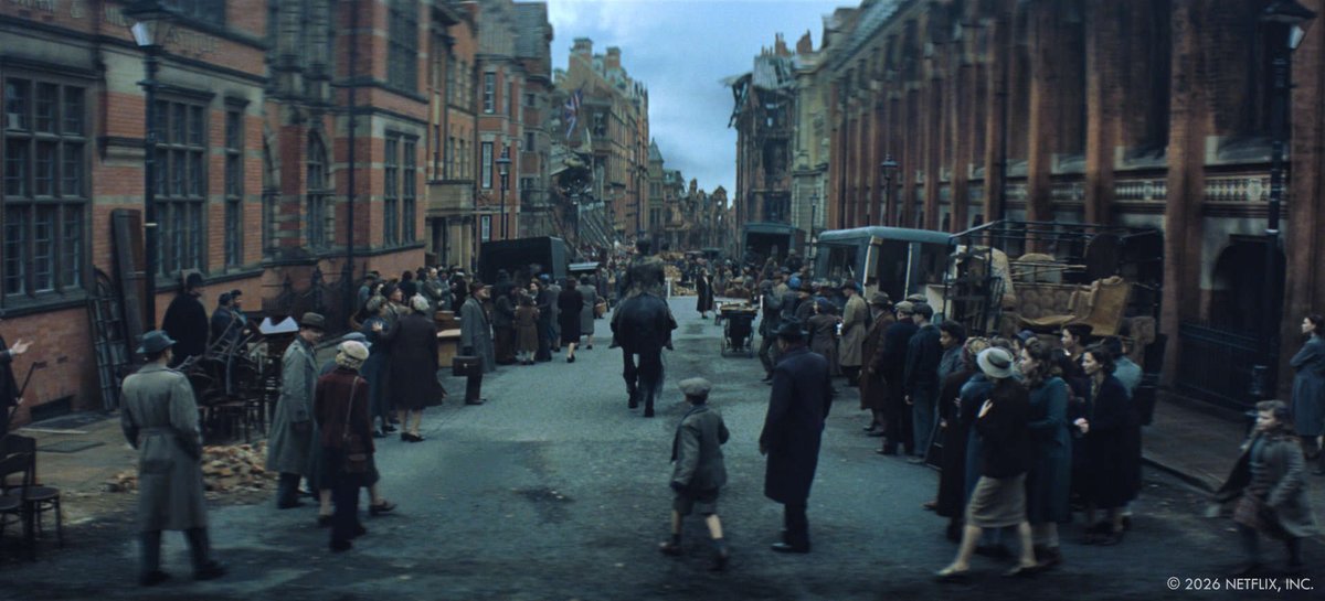 ArtofVFX's tweet photo. Birmingham, 1940. Tommy Shelby returns for his darkest reckoning yet. #VFX Supervisor Theo Demiris reveals how @oneofusvfx, #MagicLab and #HouseofGoodVibes crafted the #VFX of #PeakyBlinders: The Immortal Man with before/after images and VFX breakdowns: https://t.co/SfBmqTE7ru https://t.co/3dbftYXxoS