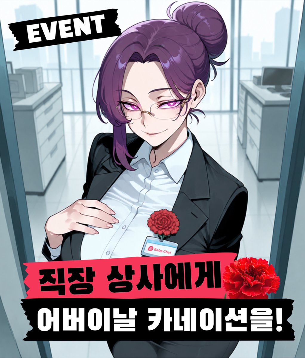 babechat_kr's tweet photo. 📢 𝙀𝙑𝙀𝙉𝙏 직장 상사한테 어버이날 카네이션을! 🌹

RT해주신 3분께 BBQ 황올 치킨을 쏩니다 🎁
링크 눌러 이벤트 참여하면 무료 아메리카노부터 프로챗까지 상품 가득!

"나 오늘 어버이날이라 회사 과장님한테 꽃 줬어"
: 뭐?? 냐냐냥!!! 냐냐냥!!!!

스승의 날과 어버이날을 헷갈린 당신,
깐깐한 직장 상사에게 무사히 카네이션을 전달하자!

📌 이벤트 참여하러 바로가기
https://t.co/pUUHvQxKAL

📅 기간
5월 8일 ~ 5월 15일 (21일 발표)

#베이비챗 #이벤트 #어버이날 #베이비챗어버이날이벤트
