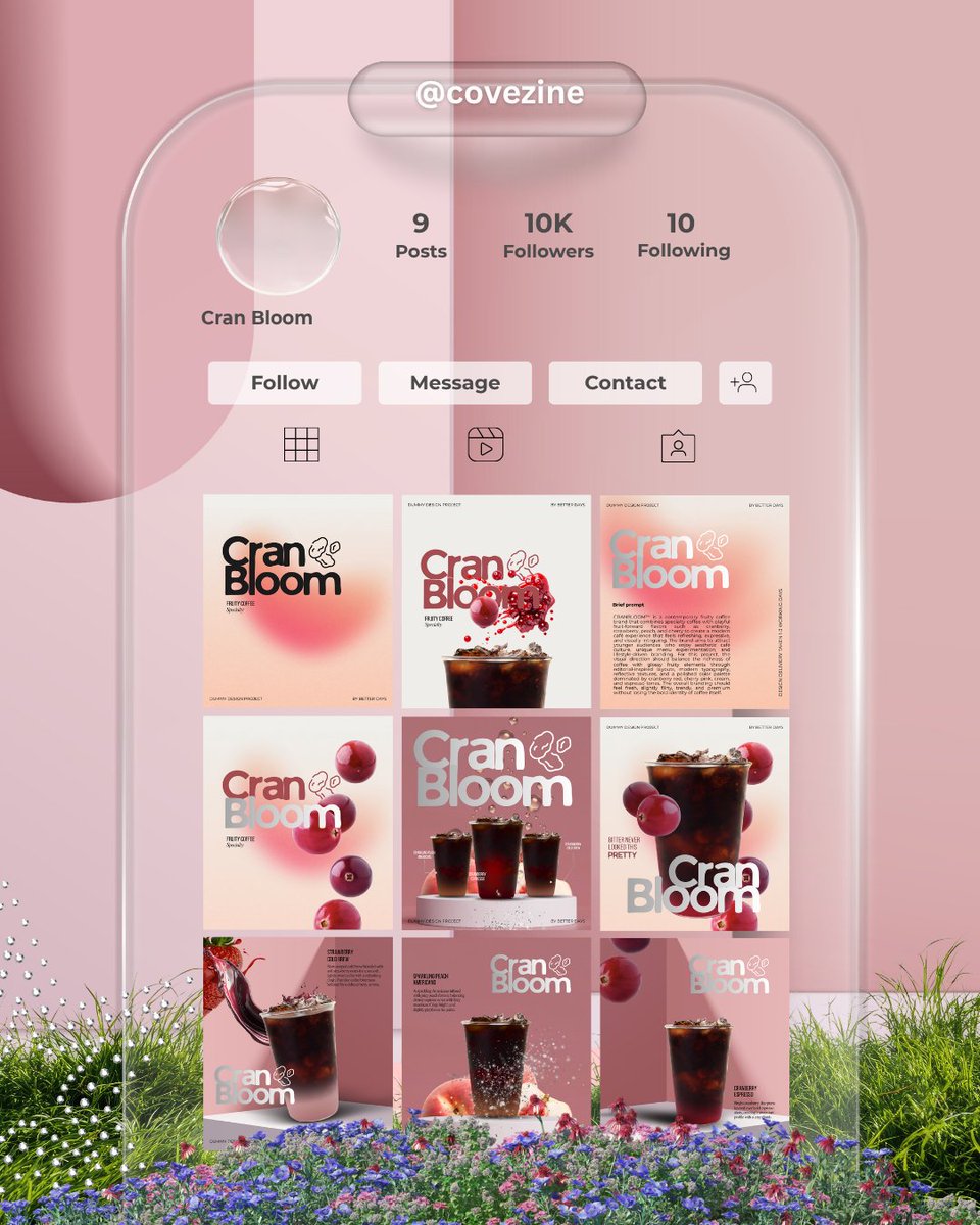 [Portfolio Update]  

Product: ig feeds 
dummy design

CRANBLOOM™ — For coffee moods that bloom into colorful cravings. ✨

⚠ don't steal &amp; copy without permission ⚠

#jasaedit #jasadesain #designcommision #desaininstagram #socialmediadesign #socialmediadesign #jokidesain