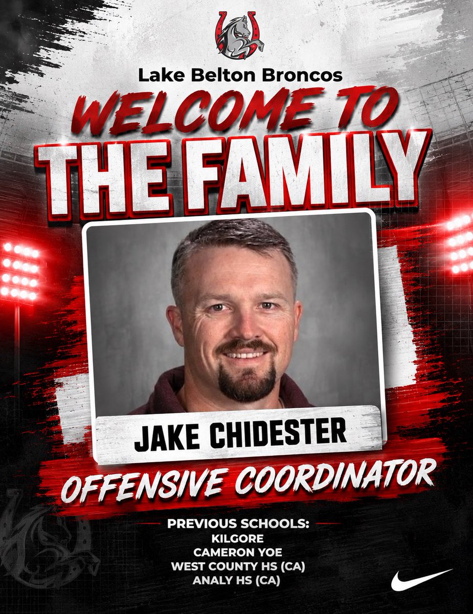 LBBroncoFB's tweet photo. Please help us welcome our new Offensive  Coordinator Coach Jake Chidester (@CoachChidester )!!! https://t.co/1PAgXMpiHV