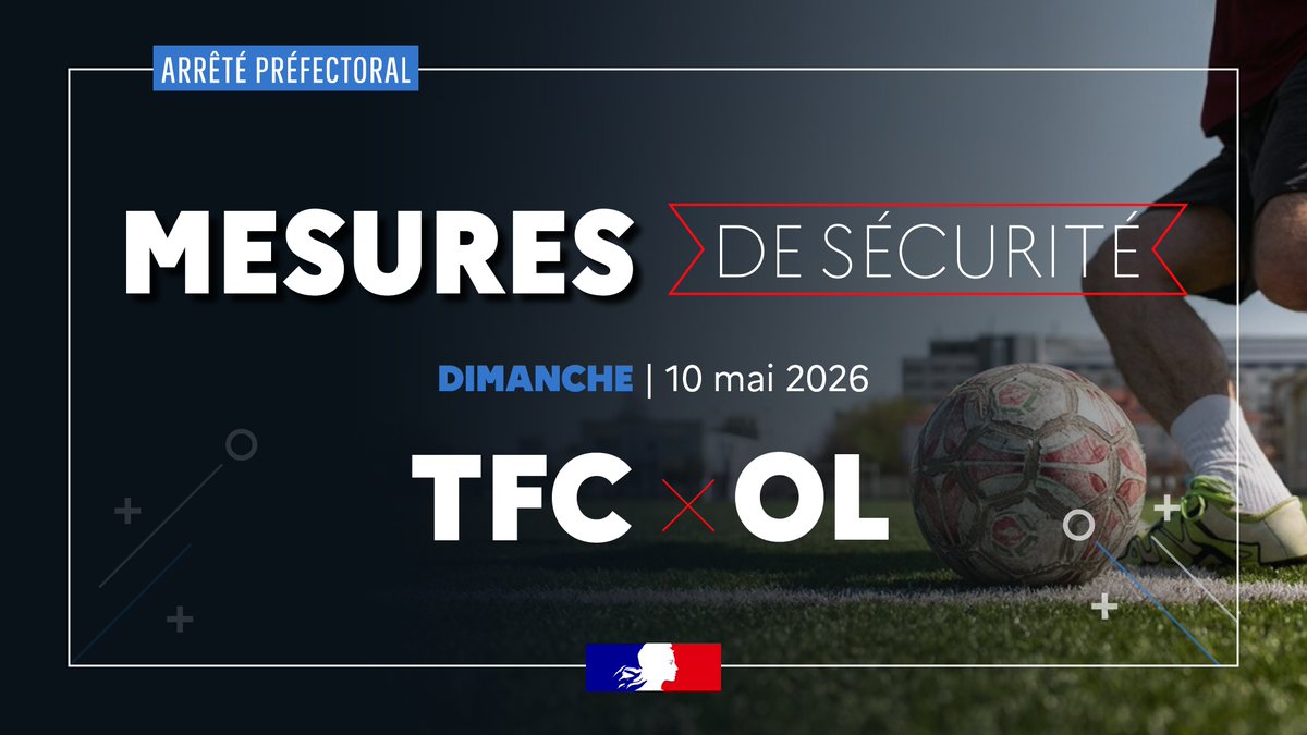 Image de Préfet d'Occitanie et de la Haute-Garonne - ⚽️ #TFCOL | Match Toulouse FC / Olympique Lyonnais du dimanche 10 mai 2026 à 21h00
Des mesures de