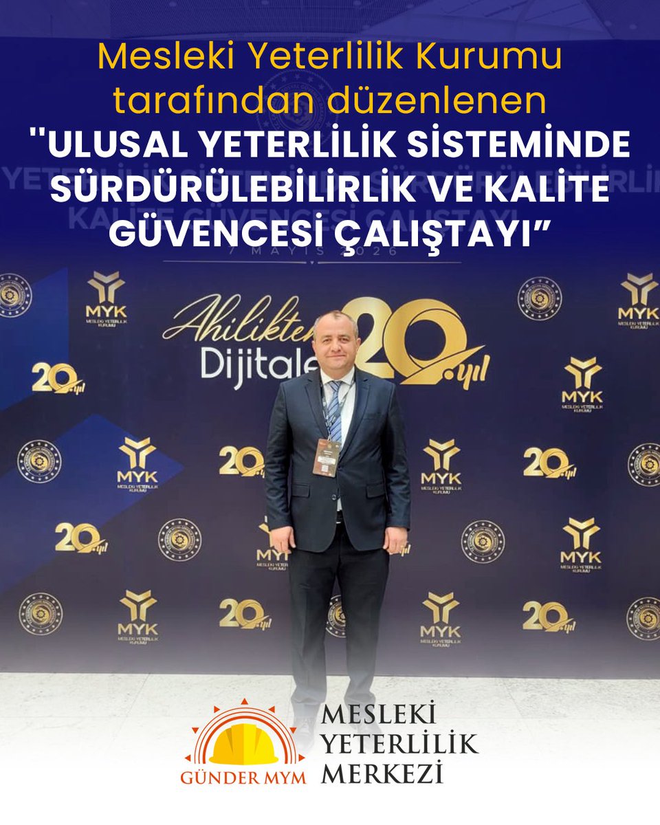 gundermym's tweet photo. 📢Mesleki Yeterlilik Kurumu tarafından 7-8 Mayıs 2026 tarihlerinde gerçekleştirilen “Ulusal Yeterlilik Sisteminde Sürdürülebilirlik ve Kalite Güvencesi Çalıştayı”na GÜNDERMYM olarak katılım sağladık.☀️✅ @GunderSolar @myksosyalmedya #UlusalYeterlilik #KaliteGüvence https://t.co/xiC2h8r6dd