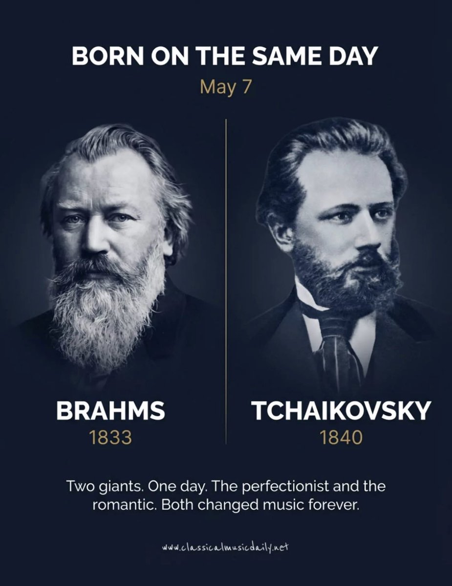 playinglesshurt's tweet photo. Good morning. An auspicious day two brilliant classical music composers born #otd Johannes Brahms and Pyotr Ilyich Tchaikovsky. These two composed many of my favorites. Just to name a few: Brahms Piano Trios piano quartet and quintet; Tchaikovsky Piano trio, rococo variations! https://t.co/ZL63gZbcOe