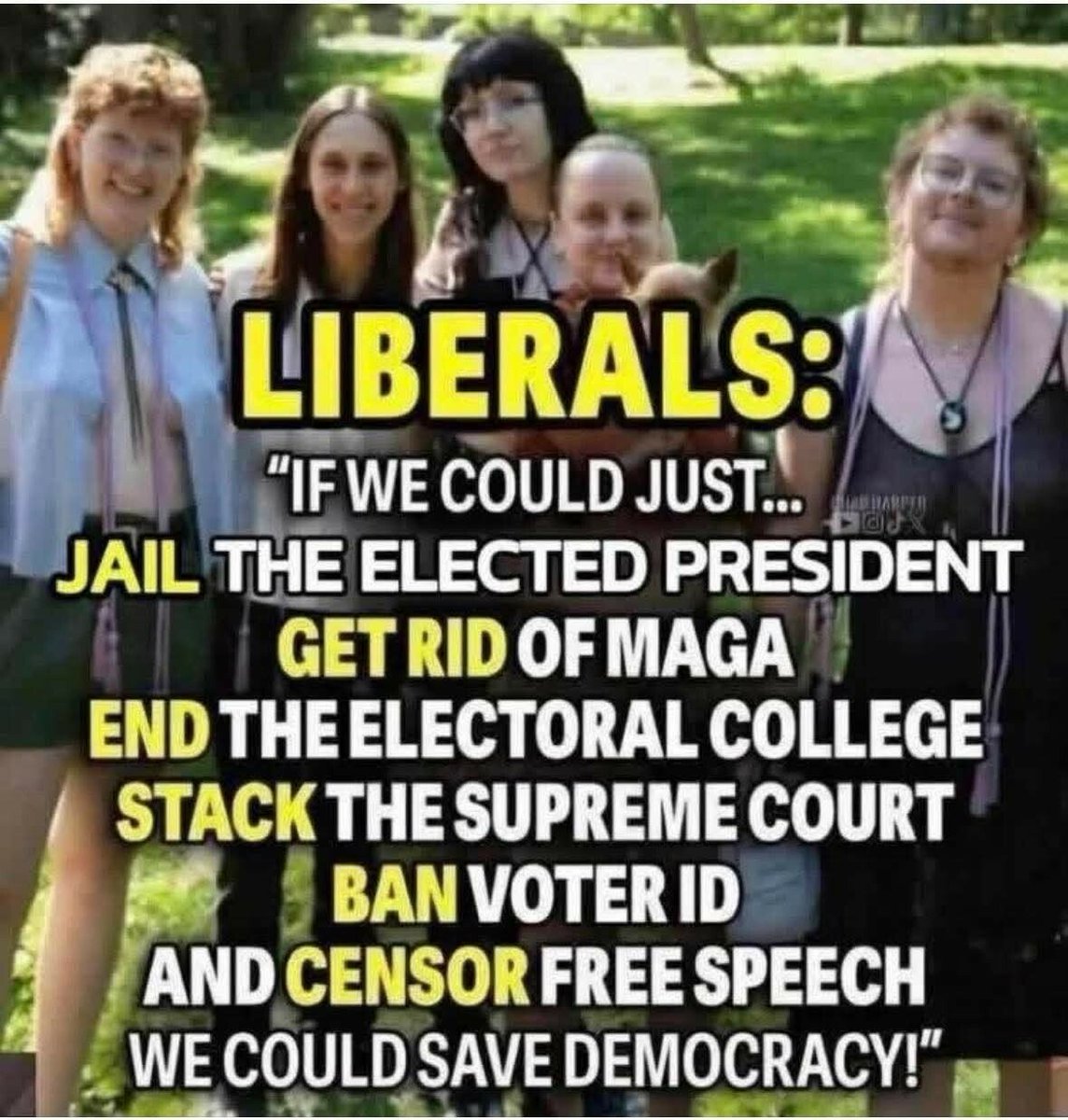 ListlessMg's tweet photo. Today's 'D' party -- in which "saving democracy" seems remarkably like ushering in communism.  #NeverCommunism #NeverDemocrats #VoteRedToSaveAmerica https://t.co/zbJc3NqAeB