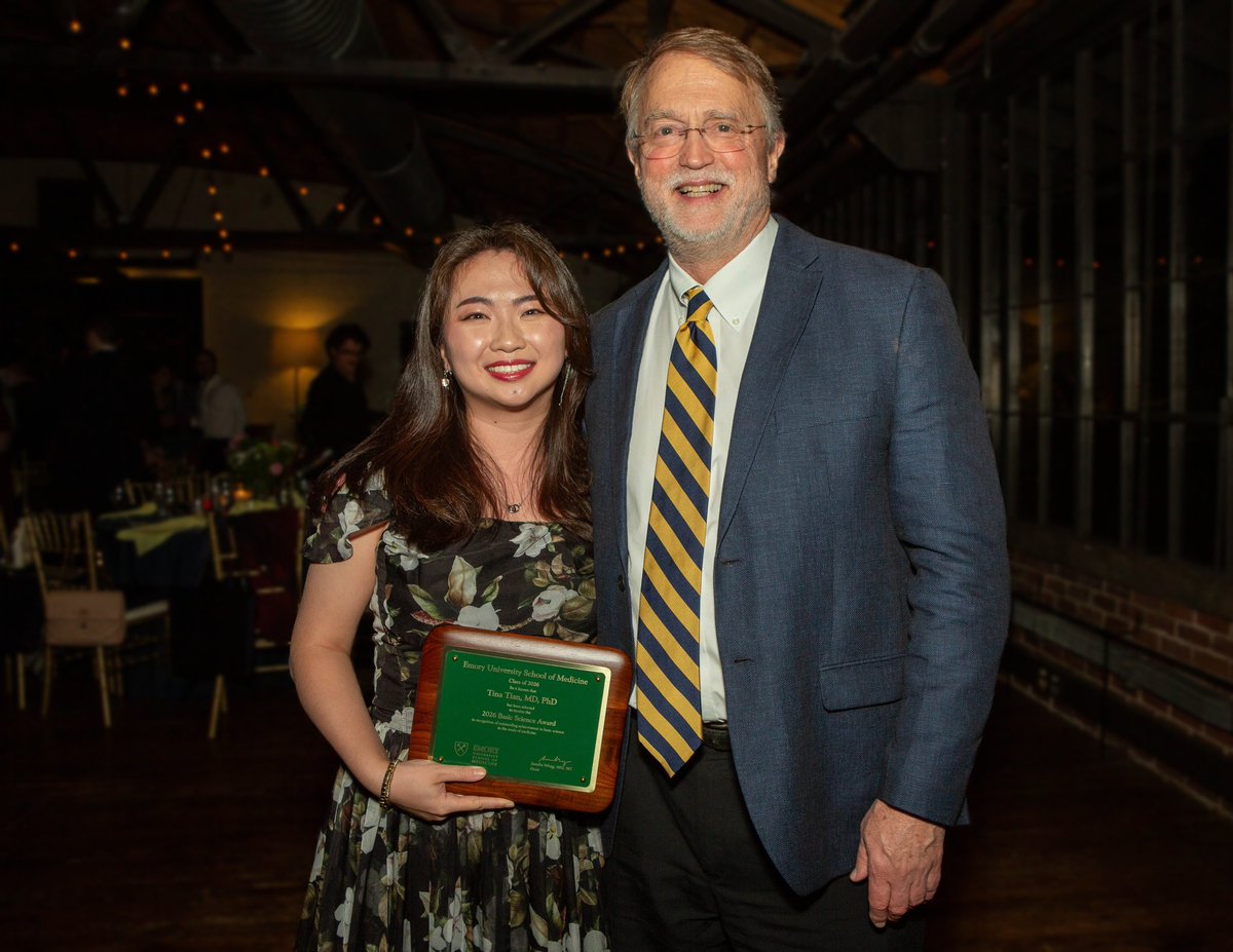 ttianyt's tweet photo. Humbled and honored to have received the @EmoryMedicine Basic Science Award! I am so grateful to the Emory MD/PhD directors for recognizing my research in this way and to @WardLab_Emory for supporting my PhD journey. On to the next chapter soon! https://t.co/fuNvkFU7tC
