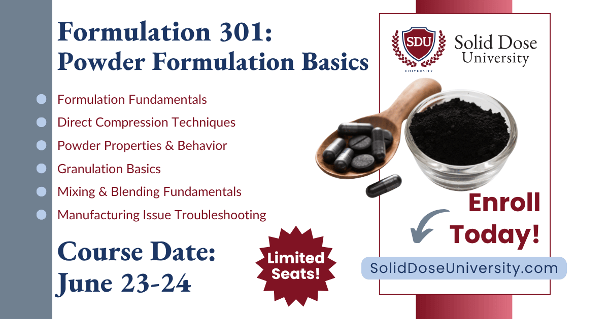 SolidDoseU's tweet photo. Better formulations start with better training.

Formulation 301 = hands-on experience + real results.

Seats are limited—register now:
https://t.co/0oNMhHbMdz https://t.co/zOqCkqfRTB