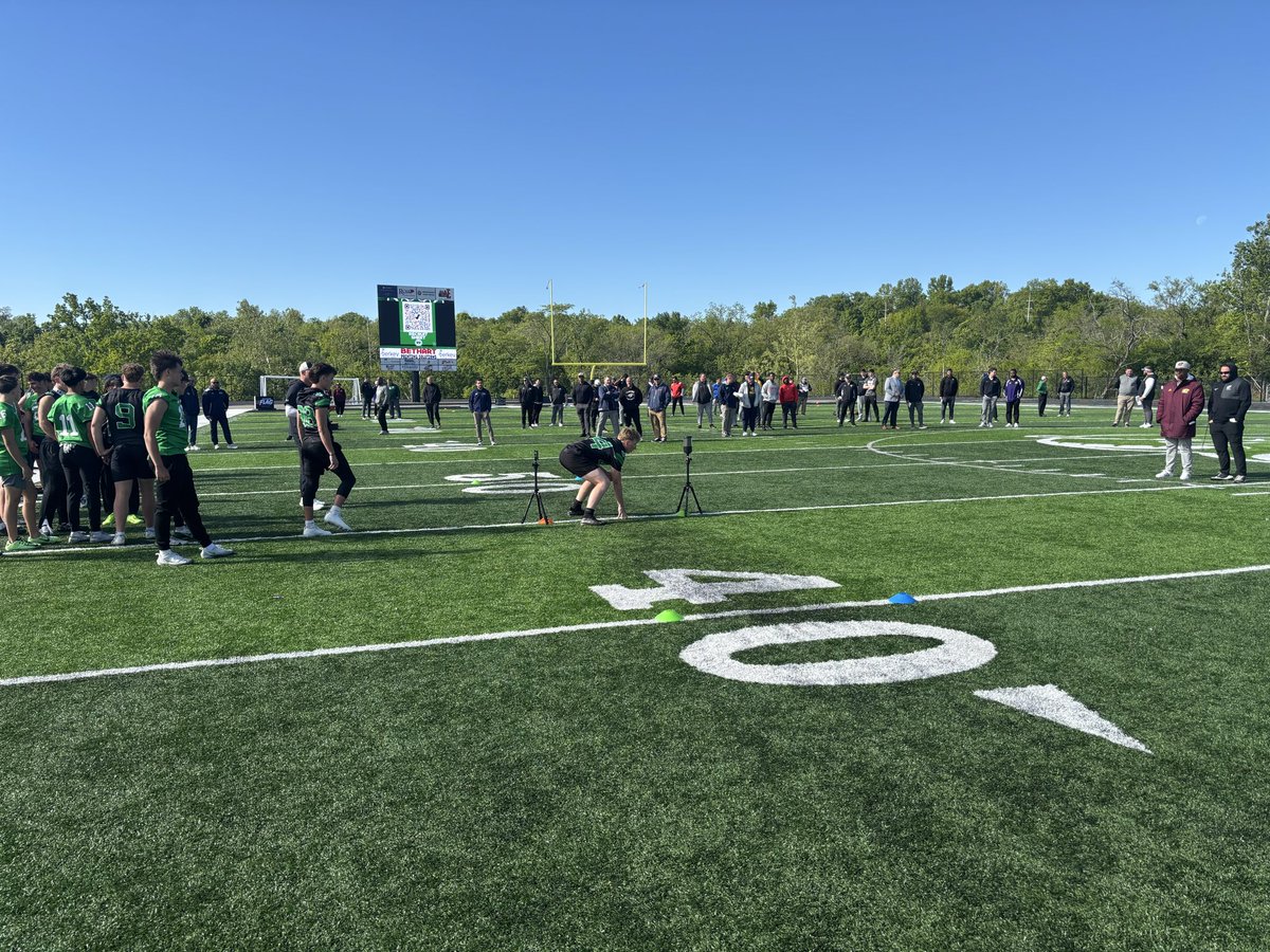 RAMSSPORTS's tweet photo. BEAUTIFUL day for the @gclcoedsports Football Combine!
Thanks to the 60+ coaches who visited Matandy Sports Plex to take a look at our student athletes!
#HarkYe🐏 https://t.co/gqo5QFBMoW