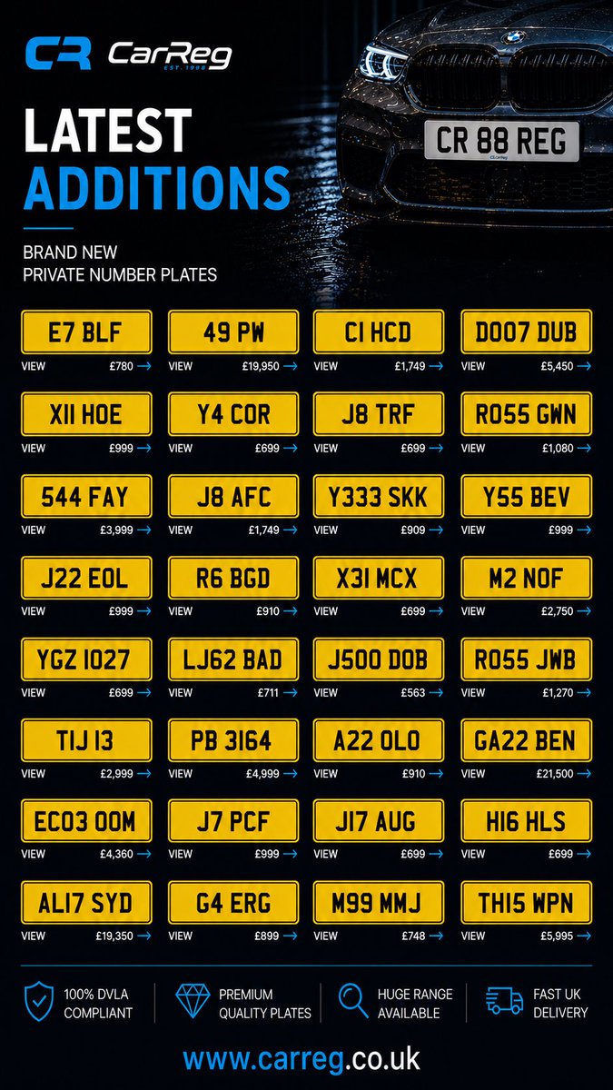 CarReg - Private Number Plates tweet media