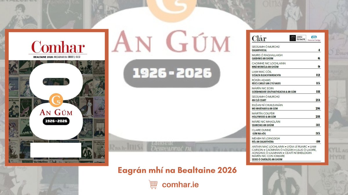 IrisComhar's tweet photo. 📄Móreagrán mhí na Bealtaine ar fáil anois. Ag ceiliúradh 'An Gúm @ 100' 🎉

🔗 https://t.co/T5k00lkrn0 https://t.co/jIghC8dNdg