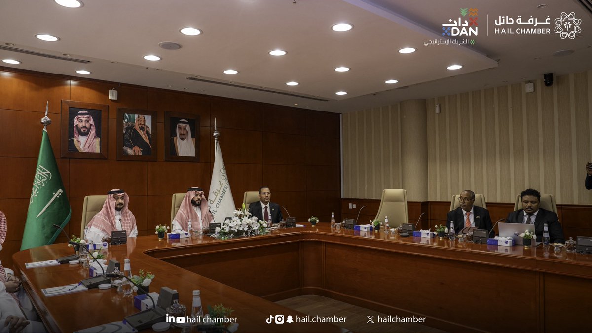 hailchamber's tweet photo. #اجتماع |

عقد النائب الأول لرئيس #غرفة_حائل أ.سعود الموكاء اجتماعًا مع رئيس الشؤون الاقتصادية الدبلوماسية بسفارة جمهورية #إثيوبيا لدى المملكة السيد عبدالله جولتامو نوري، بحضور النائب الثاني لرئيس الغرفة أ.علي السديري، وجرى خلال الاجتماع بحث سبل تعزيز التعاون الاقتصادي والاستثماري، ومناقشة الفرص المشتركة التي تسهم في دعم العلاقات الاقتصادية وتوسيع مجالات التعاون بين الجانبين.