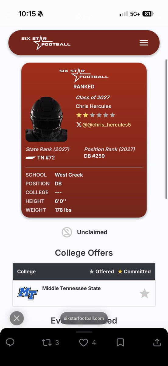 chris_hercules5's tweet photo. Ranked #72 in Tennessee 🙏only up from here https://t.co/4ClVQesTVP