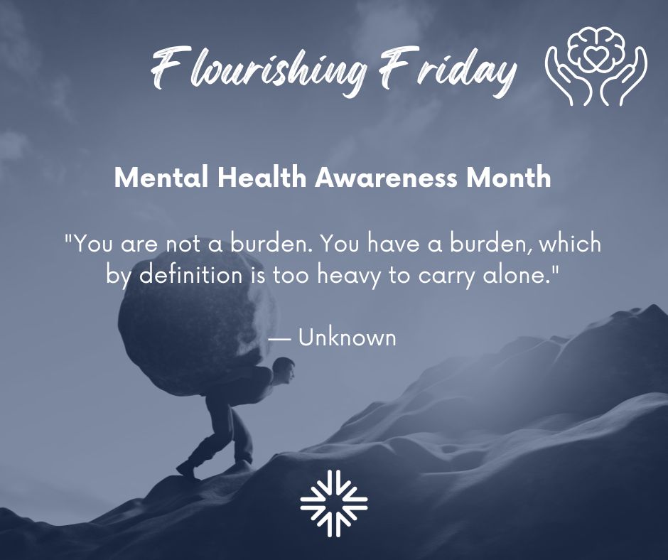 lukestaffing's tweet photo. Checking in on someone's mental health can be simple. Who in your circle might need to hear, "I’m here, and you don’t have to carry this alone”? NAMI provides a guide to recognizing warning signs and symptoms to identify someone who might be struggling: https://t.co/5SN5xoAzYQ https://t.co/lrLaO3YsKa
