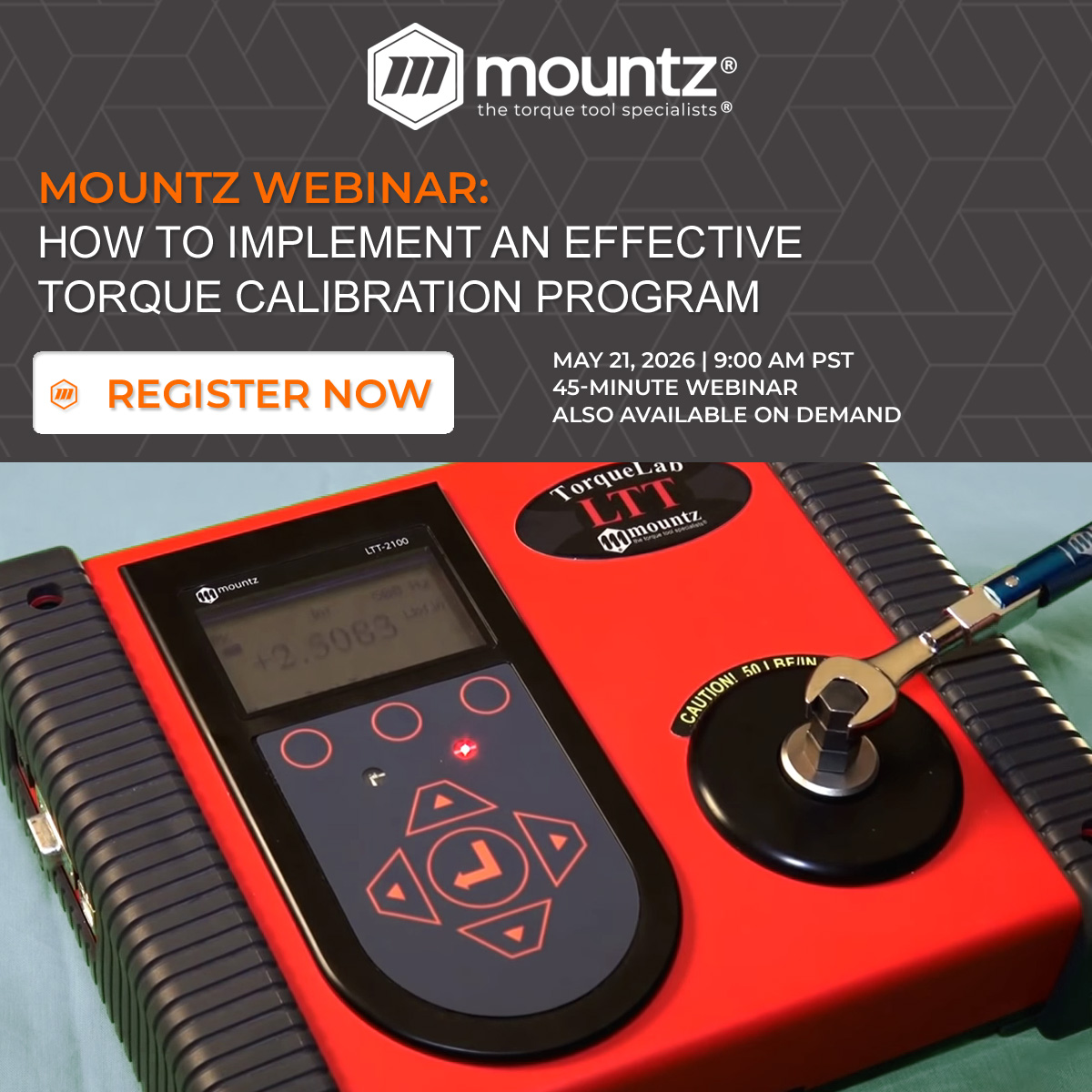 mountztorque's tweet photo. How confident are you in your torque calibration process? Join our upcoming webinar to learn how to improve torque accuracy and consistency across your assembly process.

Register here: https://t.co/KnNpfpODFt

#Manufacturing #QualityControl #Calibration #AssemblyProcess https://t.co/1pGIf4F6fc