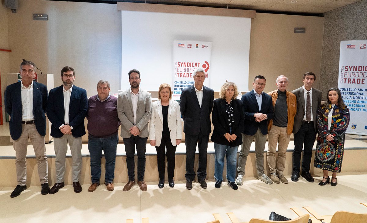 JoseGonVaz's tweet photo. A cooperación entre Galicia e o norte de Portugal a prol dun mercado laboral transfronteirizo facilitador é absolutamente necesaria.

Hoxe, co gallo do cambio de presidencia do Consello Sindical Interrexional, defendemos isto, poñendo de relevo o indiscutible labor desta entidade https://t.co/z7Zrc1lAi3